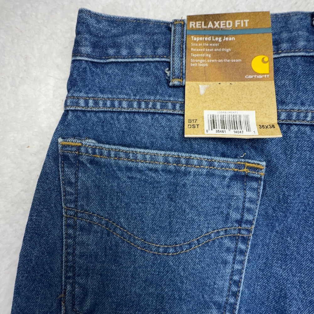 Carhartt Relaxed Fit Tapered Leg Jeans Blue Mens 36x38 B17 DST Darkstone NWT NOS